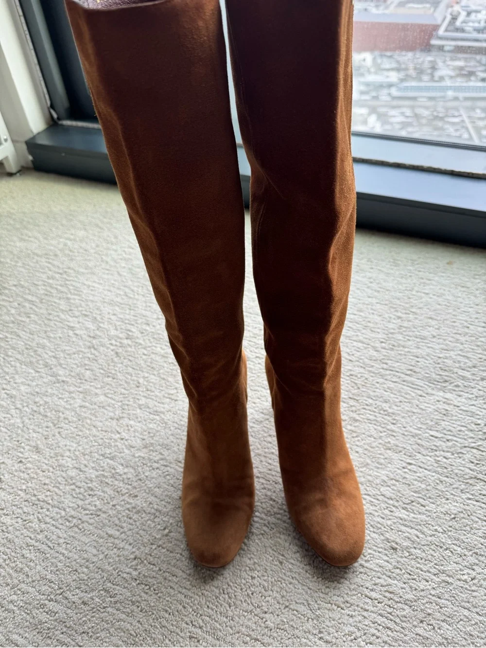 Gucci Brown Suede Knee High Boots GG Logo Women’s EU 37.5 US 7.5 Made in Italy - Picture 4 of 9
